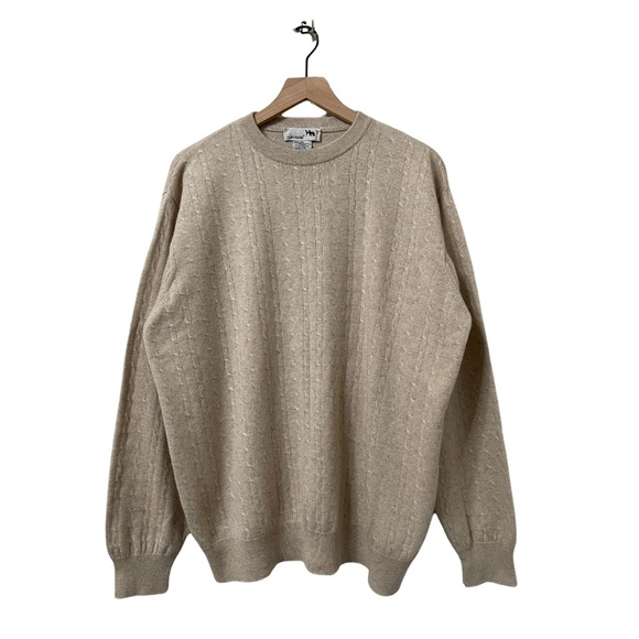 I Levrieri Cashmere Silk Knit Casual Men Cream Sweater Size XL - Picture 1 of 7